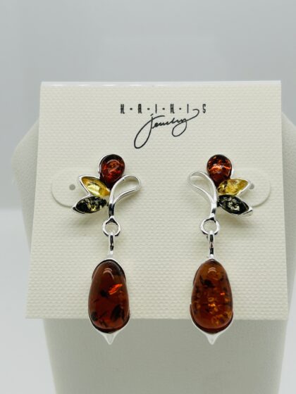 Baltic multi color amber earrings