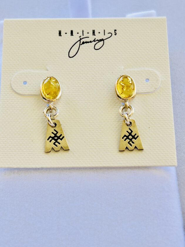 oval amber earrings