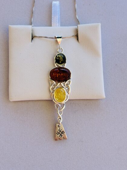 Triple amber baltic pendant 854P