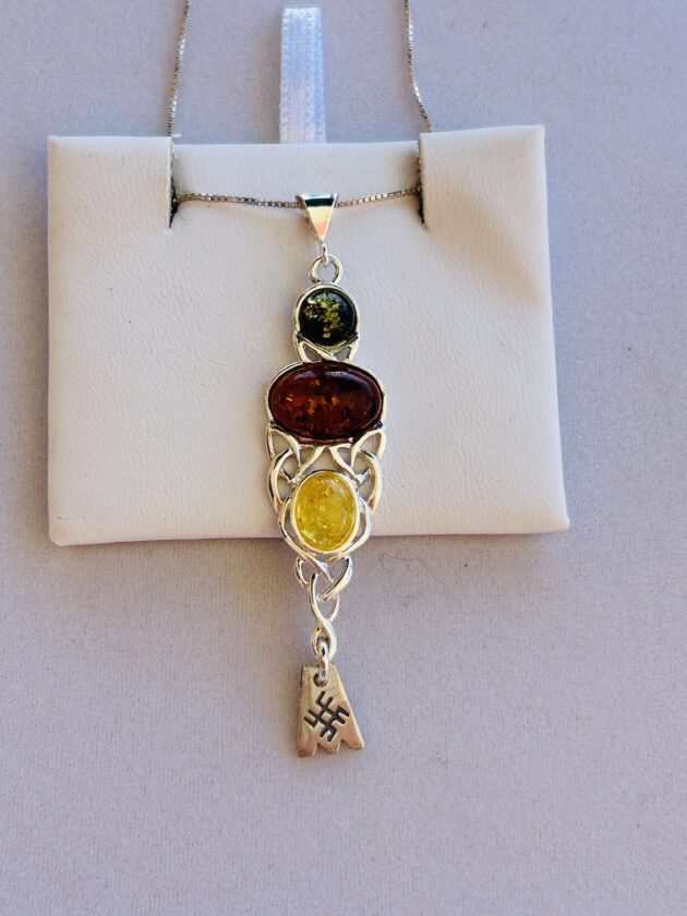 Triple amber baltic pendant 854P