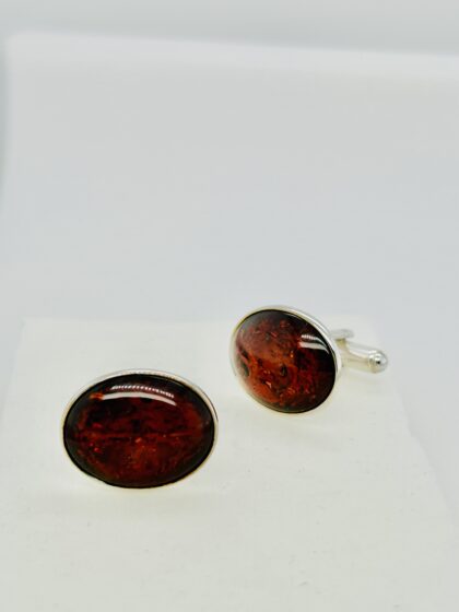 oval amber cufflinks